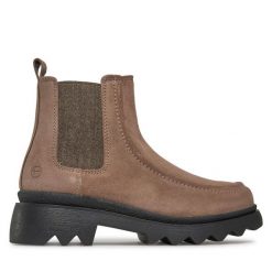 Sztyblety Tamaris. Brązowe botki Tamaris, bez wzorów, bez obcasa, na płaskiej podeszwie, bez zapięcia. Za 269.99 zł.