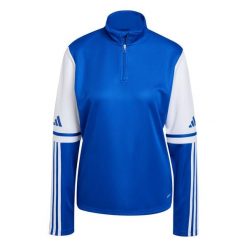 Bluza damska adidas Squadra 25 Training Top. Niebieskie bluzy adidas, na zimę, bez wzorów, z tkaniny, bez ramiączek, bez kaptura. Za 131.99 zł.