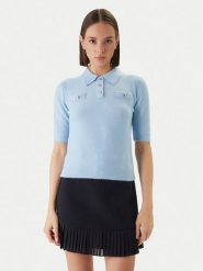 Morgan Sweter 261-MSOFI Błękitny Slim Fit. Niebieskie swetry Morgan, xs, bez wzorów, z syntetyku, bez ramiączek. Za 249.99 zł.