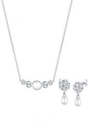 Elli PREMIUM Damski klasyczny elegancki zestaw kolczyki z perłą hodowlana słodkowodną i kryształami ze srebra 925 Sterling Silver Zestawy 1 ct. Szare kolczyki Elli PREMIUM, z cyrkonią, srebrne. Za 448.99 zł.