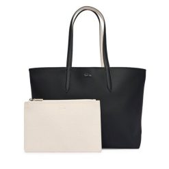 Torebka Lacoste. Czarne shopper bag Lacoste, bez wzorów, bez dodatków. Za 479.99 zł.