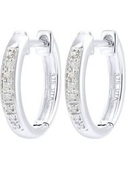 Revoni Złote kolczyki-kreole z diamentami rozmiar: onesize. Szare kolczyki Revoni, z diamentem, złote. Za 1,522.99 zł.