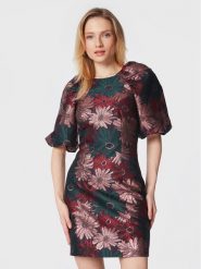 NAF NAF Sukienka koktajlowa Nomade THNR170A Granatowy Slim Fit. Niebieskie sukienki NAF NAF, bez wzorów, z syntetyku, wizytowe, bez kołnierzyka, bez ramiączek. Za 319.99 zł.