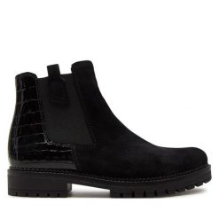 Botki Gabor. Czarne botki Gabor, bez wzorów, bez obcasa, na płaskiej podeszwie, bez zapięcia. Za 529.99 zł.