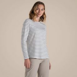 Longsleeve damski Craghoppers NosiLife Akona LS Top. Niebieskie topy Craghoppers, bez wzorów, sportowe, bez kołnierzyka, bez ramiączek. W wyprzedaży za 237.65 zł.