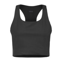 Damski Biustonosz Paloma Ribbed Racerback Bra. Czarne biustonosze sportowe GIRLFRIEND COLLECTIVE, bez wzorów. Za 282.99 zł.