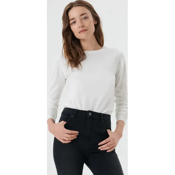 Sweter z miękkiej dzianiny - Kremowy. Białe swetry Sinsay, l, bez wzorów, z dzianiny, bez ramiączek. Za 55.99 zł.