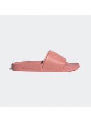 Adidas Klapki "Adilette Trefoil" w kolorze jasnoróżowym rozmiar: 38. Różowe klapki adidas, bez wzorów, klasyczne, z otwartym noskiem, bez obcasa, bez zapięcia. Za 130.19 zł.