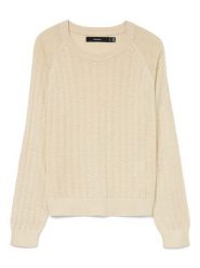 Vero Moda Sweter w kolorze beżowym rozmiar: XS. Brązowe swetry Vero Moda, xs, bez wzorów, bez ramiączek. Za 70.24 zł.