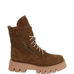 ZAMSZOWE WORKERY H80 CROSTA LEGNO. Botki Venezia, bez wzorów, ze skóry, bez obcasa, bez zapięcia. Za 249.00 zł.