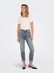 ONLY Dżinsy - Slim fit - w kolorze błękitnym rozmiar: W32/L30. Niebieskie jeansy ONLY, l, z aplikacjami, ze skóry, klasyczne, z podwyższonym stanem. Za 113.36 zł.