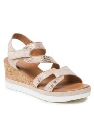 Clara Barson Sandały WS216-01 Różowy. Czerwone sandały Clara Barson, bez wzorów, ze skóry, bez obcasa, na koturnie, bez zapięcia. Za 119.99 zł.