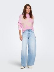 JDY Sweter "Kilian" w kolorze jasnoróżowo-kremowym rozmiar: S. Brązowe swetry JDY, s, bez wzorów, bez ramiączek. Za 104.99 zł.