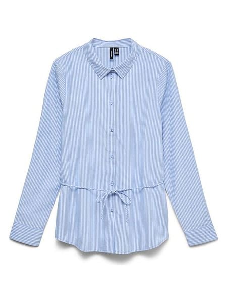 Vero Moda Koszula w kolorze błękitnym rozmiar: XL. Niebieskie koszule Vero Moda, xl, bez wzorów, z bawełny, bez kołnierzyka, bez ramiączek. Za 129.95 zł.