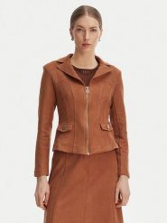 Rinascimento Kurtka z imitacji skóry CFC0127914003 Brązowy Slim Fit. Brązowe kurtki Rinascimento, l, bez wzorów, ze skóry, bez kaptura. Za 599.99 zł.