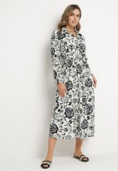 Niebieska Sukienka Koszulowa z Wiskozy w Kwiaty z Wiązanym Paskiem Lorkia. Niebieskie sukienki Born2be, na co dzień, l, bez wzorów, z wiskozy, eleganckie, bez kołnierzyka, bez ramiączek, maxi, koszulowe. W wyprzedaży za 161.49 zł.