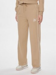 Puma Spodnie dresowe T7 624212 Beżowy Relaxed Fit. Brązowe spodnie dresowe Puma, bez wzorów, z bawełny. Za 199.99 zł.