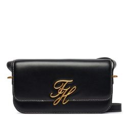 Torebka Tommy Hilfiger. Czarne listonoszki Tommy Hilfiger, bez wzorów, bez dodatków. Za 849.99 zł.