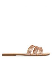ONLY Shoes Klapki 15340950 Różowe złoto. Czerwone klapki ONLY SHOES, bez wzorów, z materiału, bez obcasa, bez zapięcia. Za 99.99 zł.
