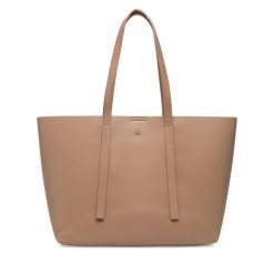 Torebka Gino Rossi. Brązowe shopper bag Gino Rossi, bez wzorów, bez dodatków. Za 199.99 zł.