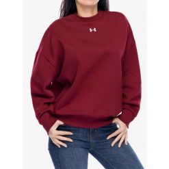 Bluza damska Under Armour UA Rival Fleece Oversized Crew. Czerwone bluzy Under Armour, m, bez wzorów, casualowe, bez ramiączek, bez kaptura. Za 171.99 zł.