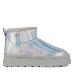 Śniegowce Eva Minge. Szare botki Eva Minge, bez wzorów, bez zapięcia. Za 265.99 zł.