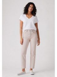 Levi's Dżinsy - Slim fit - w kolorze kremowym rozmiar: W27/L26. Brązowe jeansy Levi's, l, z aplikacjami, klasyczne, z podwyższonym stanem. Za 223.99 zł.