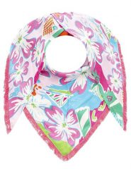 Zwillingsherz Chusta trójkątna "Lovely Flower" w kolorze błękitno-zielono-jasnoróżowym rozmiar: onesize. Niebieskie chusty Zwillingsherz, bez wzorów, z materiału. Za 114.71 zł.