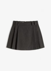 Spódnica ze wszytymi szortami. Szare spódnice bonprix, bez wzorów. Za 149.99 zł.