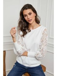 Joséfine Sweter "Mench" w kolorze białym rozmiar: L. Białe swetry Joséfine, l, bez wzorów, z kaszmiru, bez ramiączek. Za 175.67 zł.