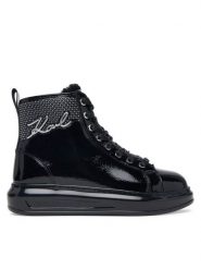 KARL LAGERFELD Trzewiki Kapri KL62558S Czarny. Czarne botki KARL LAGERFELD, bez wzorów, z lakierowanej skóry, bez obcasa, na płaskiej podeszwie, bez zapięcia. Za 1,059.00 zł.
