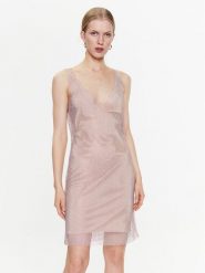 Blugirl Blumarine Sukienka koktajlowa RA3223-J6633 Różowy Regular Fit. Czerwone sukienki Blugirl Blumarine, s, bez wzorów, z syntetyku, wizytowe, bez kołnierzyka, bez ramiączek. Za 1,049.00 zł.