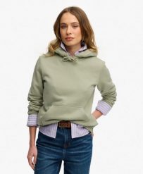 Superdry Bluza z kapturem Essential Logo haftowana – relaxed fit. Zielone bluzy z kapturem Superdry, bez wzorów, z bawełny, z kapturem. Za 282.85 zł.