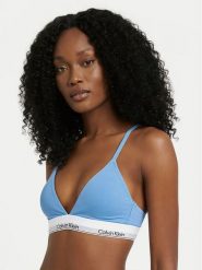 Calvin Klein Underwear Biustonosz braletka LV00QF8498 Błękitny. Niebieskie biustonosze Calvin Klein Underwear, bez wzorów, z bawełny. Za 179.99 zł.