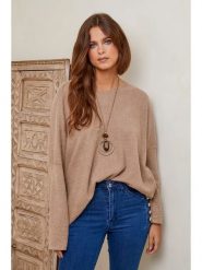 Joséfine Sweter "Palomar" w kolorze jasnobrązowym rozmiar: L. Brązowe swetry Joséfine, l, bez wzorów, bez ramiączek. Za 193.70 zł.