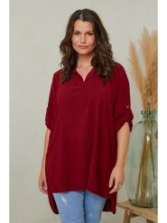 Curvy Lady Bluzka w kolorze bordowym rozmiar: 44/46. Czerwone bluzki Curvy Lady, bez wzorów, klasyczne, bez kołnierzyka, bez ramiączek. Za 109.26 zł.