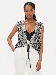 Bruuns Bazaar Top Lyzet BBW3922 Czarny Regular Fit. Czarne topy Bruuns Bazaar, bez wzorów, z bawełny, bez kołnierzyka, bez ramiączek. Za 429.99 zł.