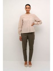 Kaffe Spodnie chino "Loraine" w kolorze brązowym rozmiar: 44. Brązowe spodnie materiałowe Kaffe, bez wzorów, z podwyższonym stanem. Za 113.99 zł.