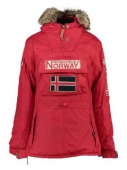 Geographical Norway Parka "Boomera" w kolorze czerwonym rozmiar: S. Czerwone kurtki Geographical Norway, s, bez wzorów, z futra, bez kaptura. Za 216.22 zł.