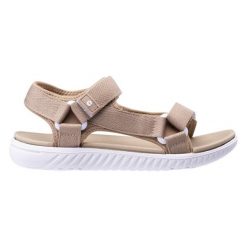 Sandały Hi-Tec Apodis 92800602641 beżowy. Brązowe sandały bez wzorów, z materiału, bez obcasa, bez zapięcia. Za 153.24 zł.