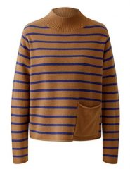 Oui Sweter w kolorze karmelowo-niebieskim rozmiar: 44. Brązowe swetry Oui, bez wzorów, z wełny, bez ramiączek. Za 339.99 zł.