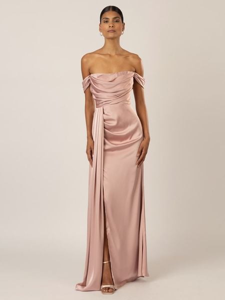 APART Sukienka w kolorze szaroróżowym rozmiar: 36. Różowe sukienki Apart, bez wzorów, bez kołnierzyka, bez ramiączek, maxi. Za 345.36 zł.