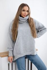 Bluza ocieplana oversize szara. Szare bluzy KESI, l, bez wzorów, z bawełny, bez ramiączek, bez kaptura. Za 270.16 zł.