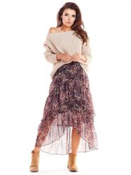 Awama Spódnica w kolorze różowym ze wzorem rozmiar: L/XL. Różowe spódnice Awama, l, bez wzorów, midi, asymetryczne. Za 149.99 zł.