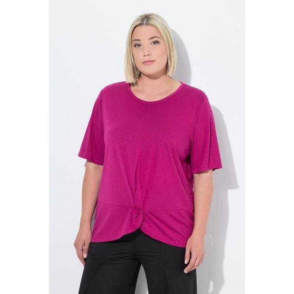 Damskie Koszulka funkcyjna antybakteryjna okrągły dekolt rękaw 1/2. Czerwone t-shirty sportowe Ulla Popken, plus size, bez wzorów, z materiału, bez ramiączek. Za 199.99 zł.