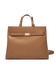 Tommy Hilfiger Torebka Heritage Satchel AW0AW17211 Brązowy. Brązowe torebki klasyczne Tommy Hilfiger, bez wzorów, ze skóry, bez dodatków. Za 379.99 zł.