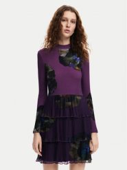 Desigual Sukienka codzienna Pansee Lacroix 24WWVK34 Fioletowy Regular Fit. Fioletowe sukienki Desigual, na co dzień, l, bez wzorów, z syntetyku, bez kołnierzyka, bez ramiączek, proste. Za 269.99 zł.