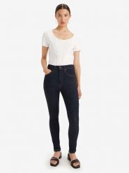 Levi's Dżinsy - Skinny fit - w kolorze granatowym rozmiar: W26/L28. Niebieskie jeansy Levi's, l, z aplikacjami, klasyczne, z podwyższonym stanem. Za 188.85 zł.