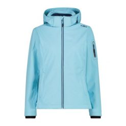 Damska kurtka turystyczna z kapturem CMP. Czarne kurtki przejściowe sportowe CMP, bez wzorów, z softshellu, z kapturem, trekkingowe. Za 356.00 zł.