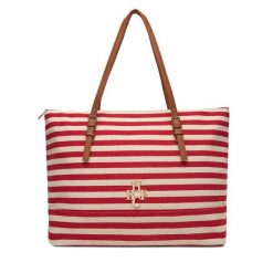 Torebka Beverly Hills Polo Club. Czerwone shopper bag Beverly Hills Polo Club, bez wzorów, bez dodatków. Za 229.99 zł.